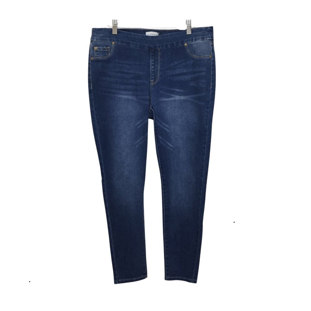 Johnnies Jeans Skinny Pull On Elastic Waist Stretch Denim Blue XL 29 Inseam